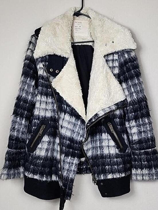 Free People Jackets & Blazers - Free People Shaggy Sherpa Plaid Coat Jacket
